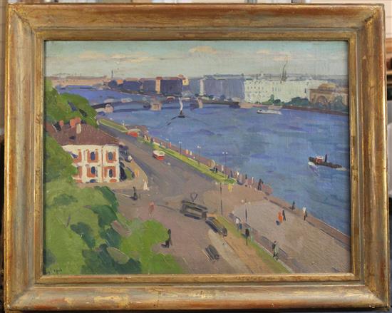 Russian School View of St Petersburg, 20 x 26.5in.